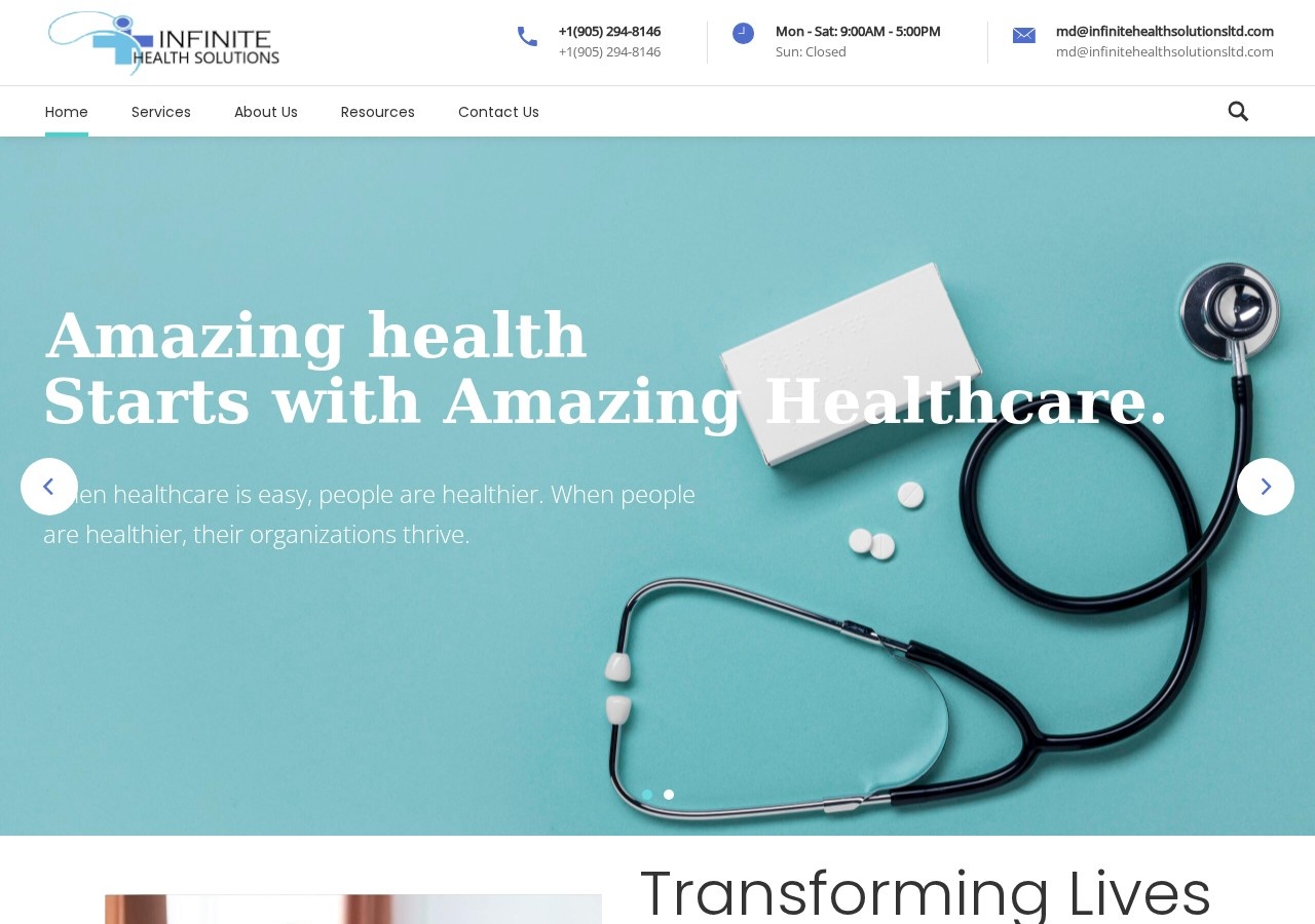infinitehealthsolutionsltd.com homepage Project screenshot