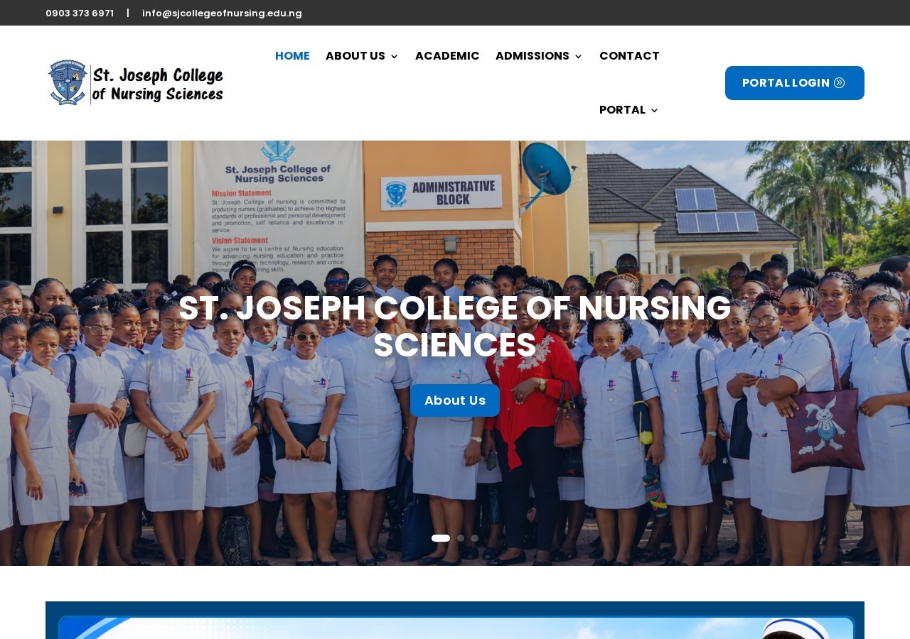 sjcollegeofnursing.edu.ng homepage Project screenshot